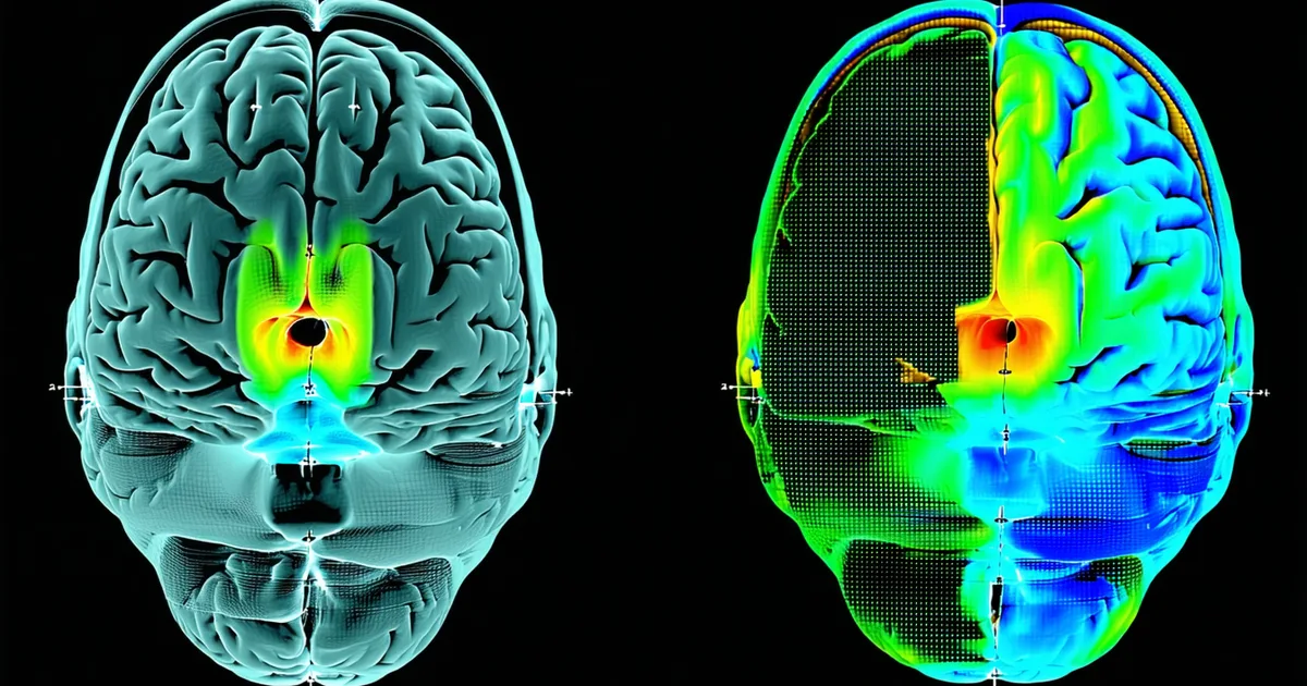 Brain topographic map showing event-related desynchronization in motor cortex