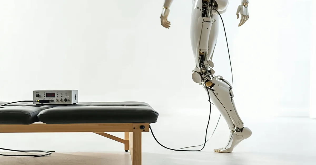 Rehabilitation exoskeleton with connected signal processing hardware