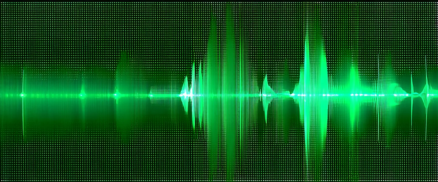 Abstract visualization of EEG signal waveforms being processed through a multi-stage filtering pipeline